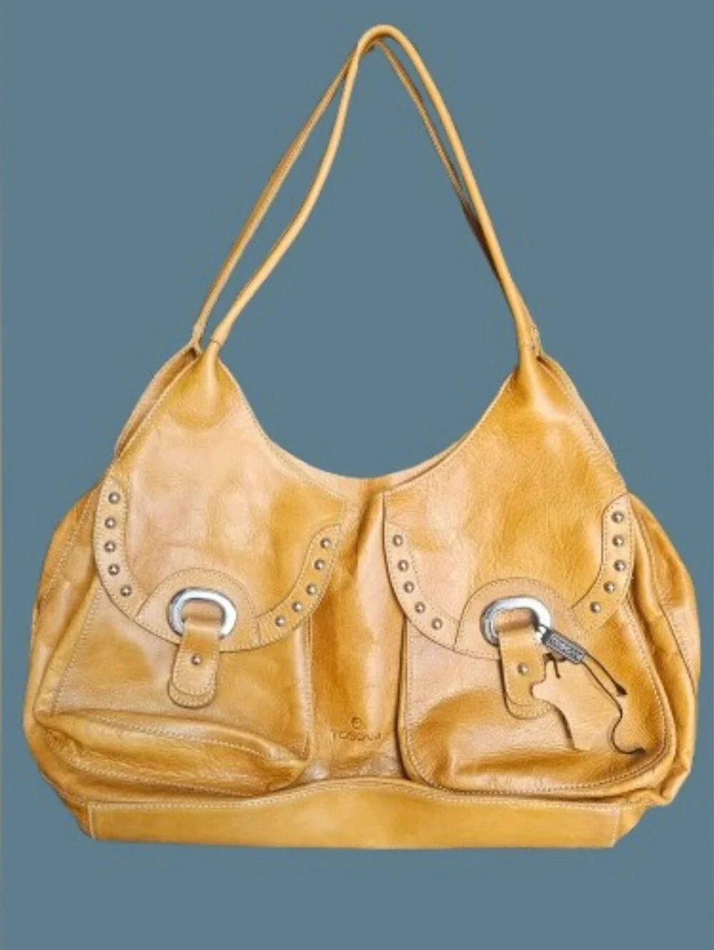 *Toscani Vintage Italian Leather Shoulder Bag Purse